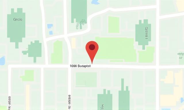 A Földvár Építő irodájának elhelyezkedése Budapesten, a Rákóczi Ferenc utcán. Térképnézet.